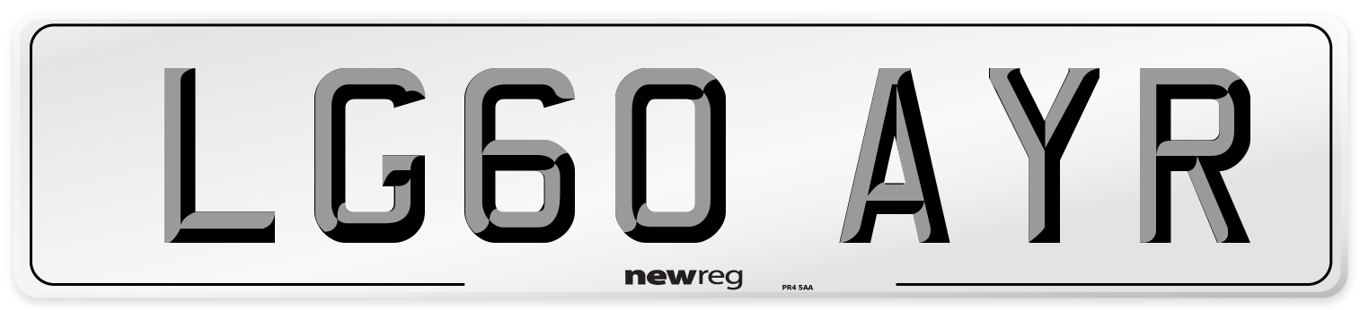 LG60 AYR Number Plate from New Reg